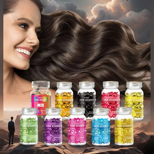 Sevich™ 2025 Hair Repair Vitamin Capsules – Keratin + Moroccan Oil Complex for Smooth, Silky, Strong Hair